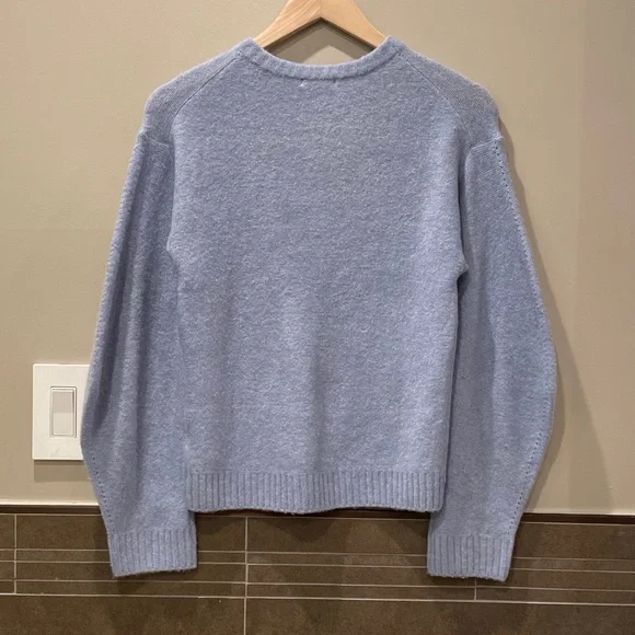 Cozy Cardigan Light Puff Sleeve in Periwinkle Blue - Picture 4 of 9